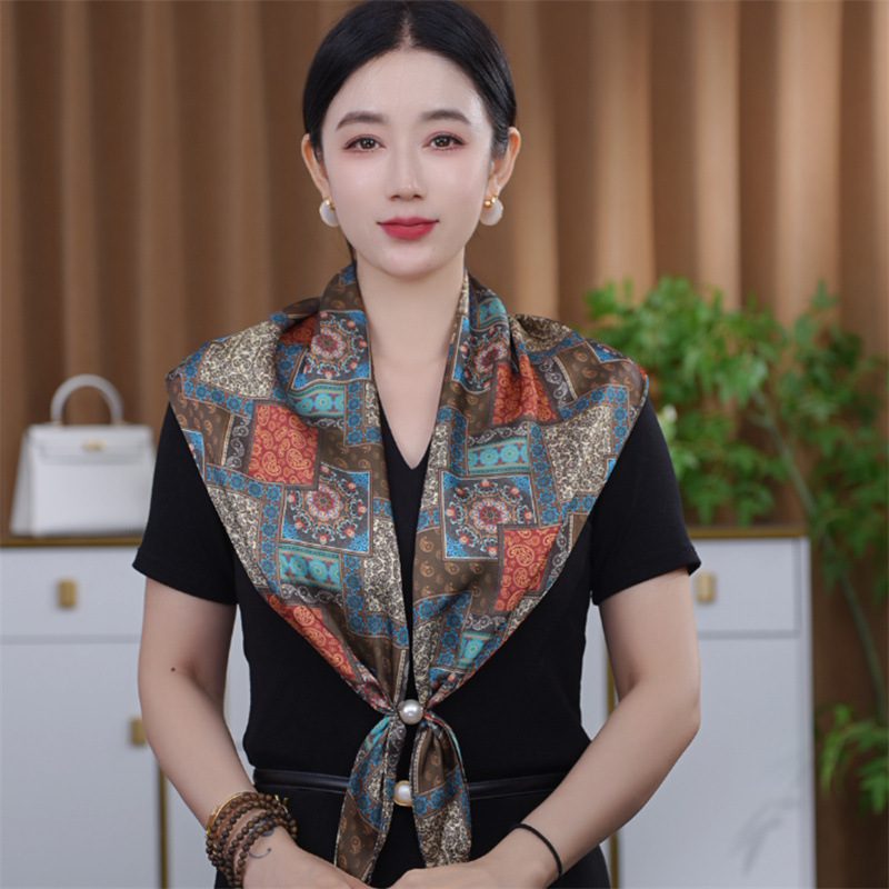 韩版新款复古时尚护颈三角巾百搭丝巾气质女士围巾|undefined