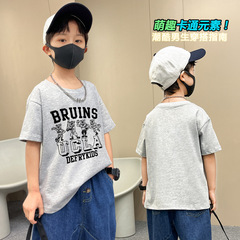 Children's clothing boys' summer short-sleeved T-shirt new style loose cartoon printed children's boy summer fashion clothes small children's fashion 