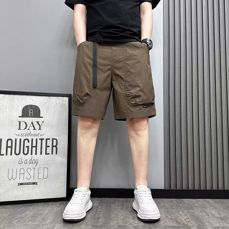 Summer quick dry silk shorts, beach trousers for leisure, loose fit