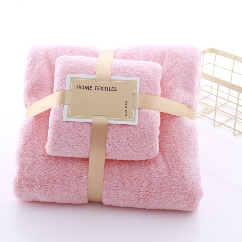 Japón de alta densidad toallas de coral toallas de baño de dos piezas conjuntos de baño doméstico para adultos envueltos en el pecho más suave que el algodón absorbe agua