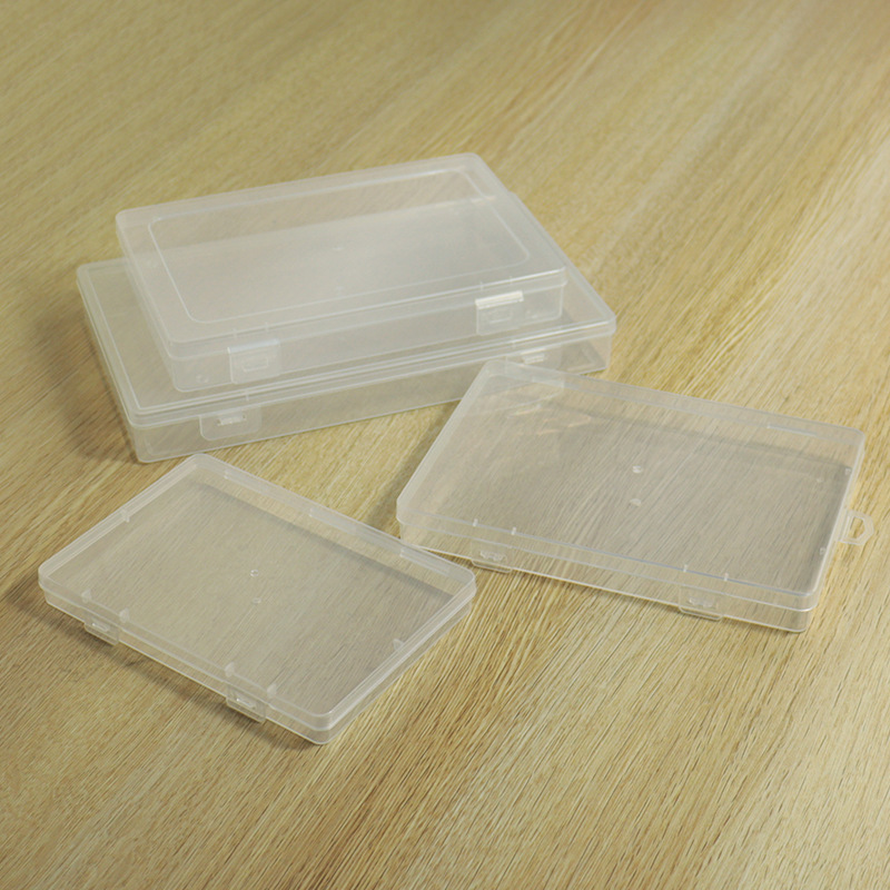 Cross-border high transparent one-piece double-button rectangular plastic box nail jewelry display box stationery mobile phone case storage box Cross-border high transparent one-piece double-button rectangular plastic box nail jewelry display box stationery mobile phone case storage box