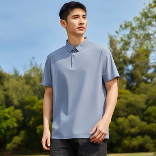 Niaojia Summer Classy Polo Shirt Short-Sleeved Lapel Loose Ice Silk Seamless Laminated Business Cold-Feeling Quick-Drying T-Shirt for Men