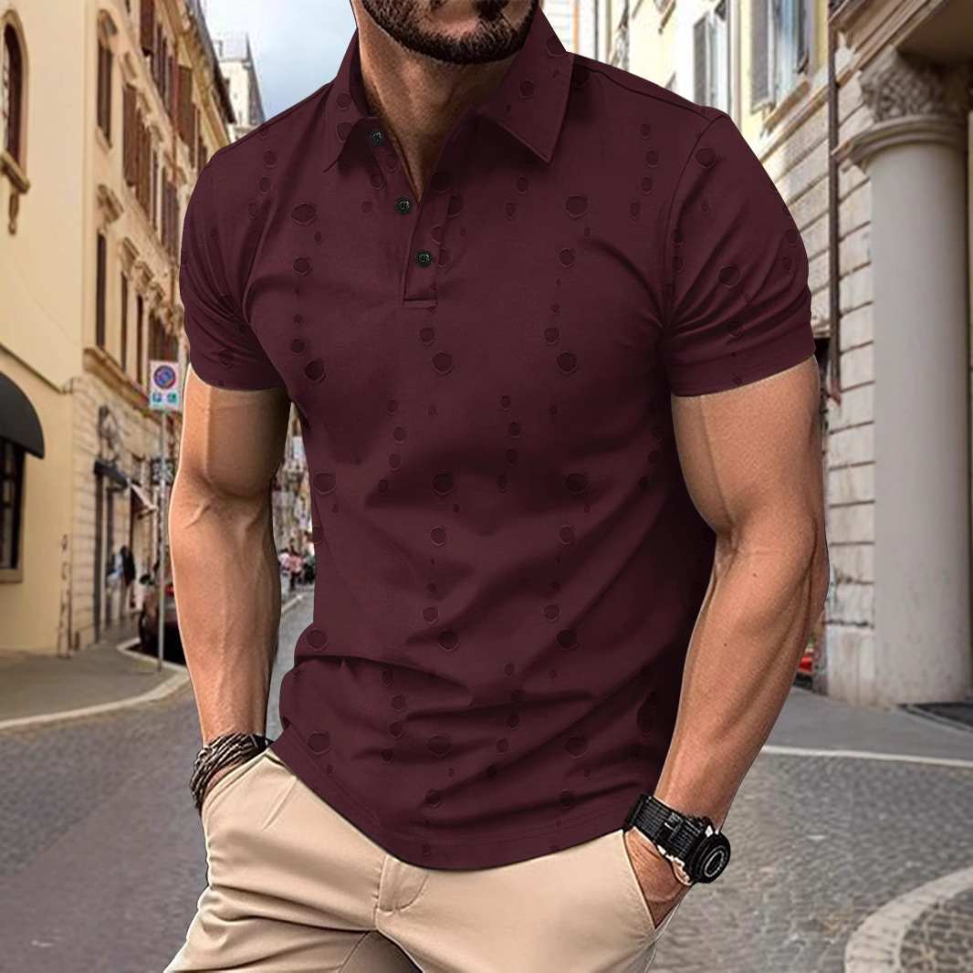 Herren Poloshirt Mit Destroyed Effekt Und Kurzem Arm_voghion.com