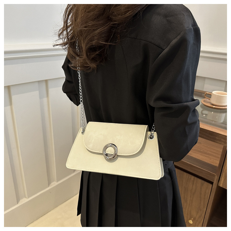 Borsa a tracolla da lavoro versatile a catena color caramella da donna, casual, semplice e alla moda, in PU, 2024_voghion.com