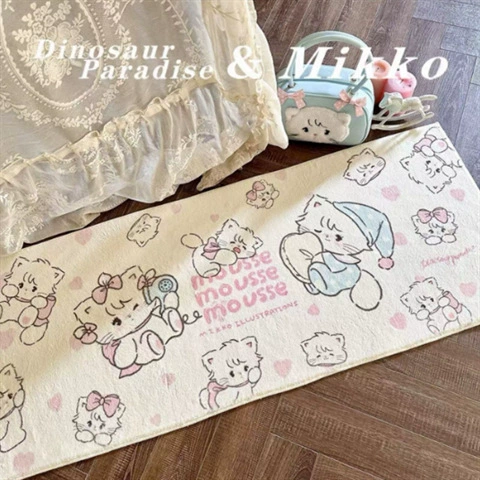 Детский прикроватный коврик MIKKO, искусственный мех, мультяшное покрывало, мягкий коврик нескольких размеров