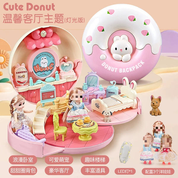 Donut Princess House [Living Room Lighting Version] +3 Princesses