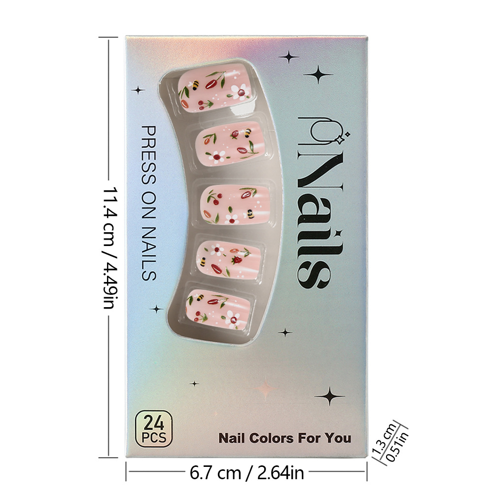 35g Weight press-on nails Nail Supplies 1 Set Quantity ABS Material Flower Pattern Casual, Sweet Style Casual Sweet Flower ABS Press-on Nails 1 Set 3