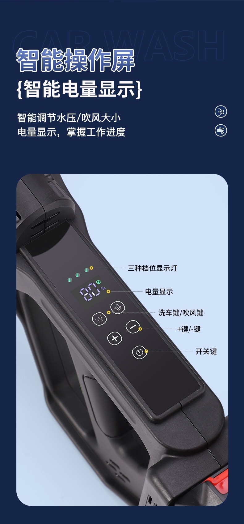 Multi-function car wash high-pressure cleaning machine cross-border explosions car wash machine brushless multi-function car wash machine lithium battery wireless cleaning