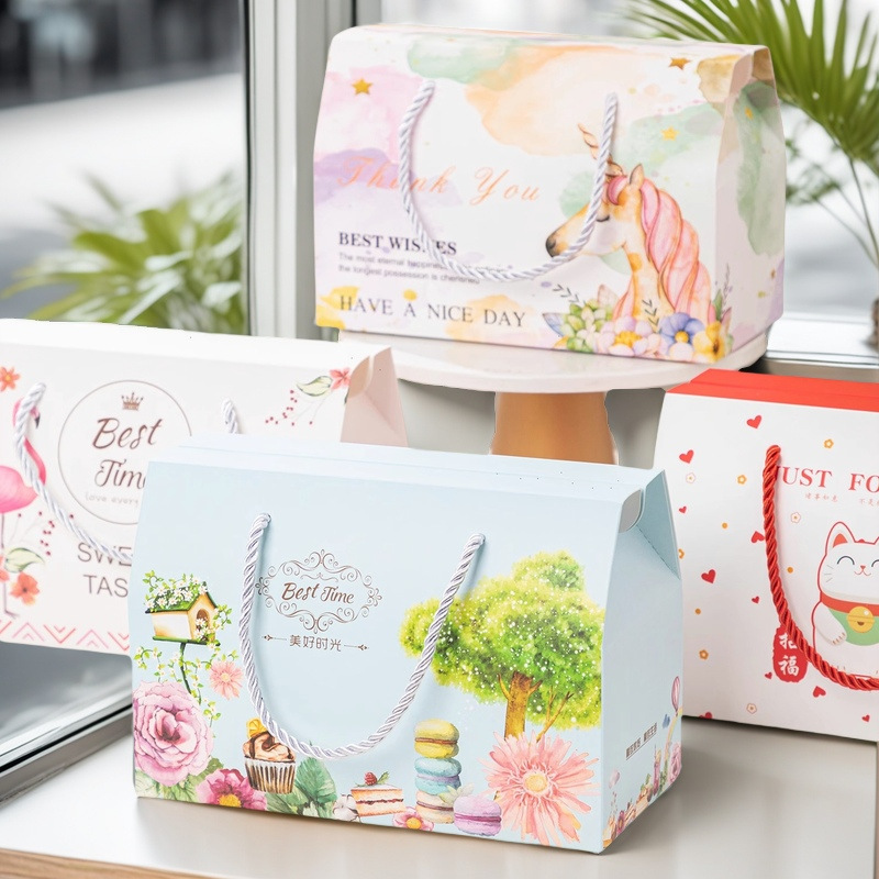 Caja de regalo para hornear caja de embalaje copo de nieve crujiente caramelo bolso turrón una Jin galleta creativa caja de regalo en stock