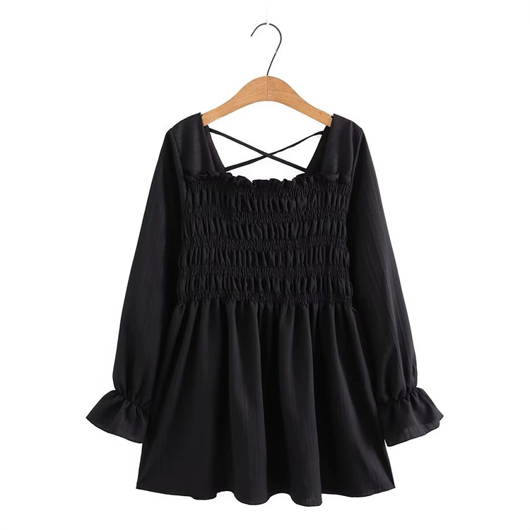 Весна 2024 Новый Топ больших размеров пухленькая девушка модная универсальная рубашка с открытыми плечами и спиной с перекрестным дном 8807