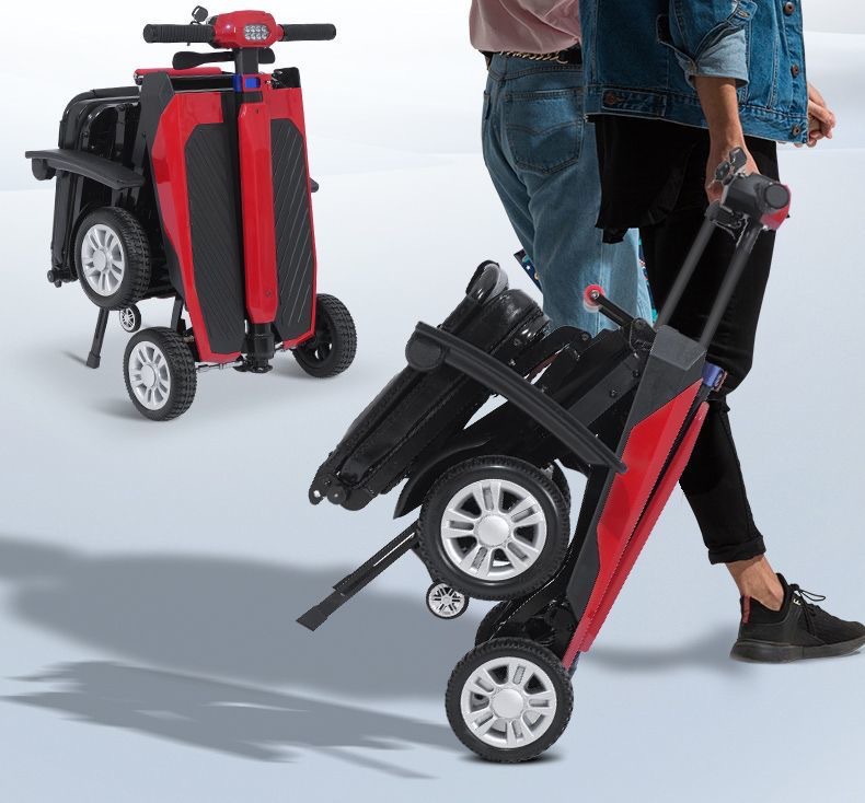 Yingkang Electric Four-Wheel Scooter for the Elderly Yk-001 Lightweight Foldable Portable Model with 10Ah Lithium Battery