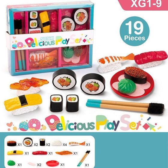 SOURCE manufacturer girls' play House children's simulation sushi mini food toy Japanese sushi combination suit