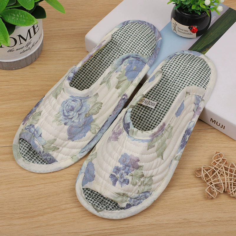 Женские домашние тапочки с мягкой подкладкой, стеганный хлопок, размер 35–38, тихое использование внутри дома