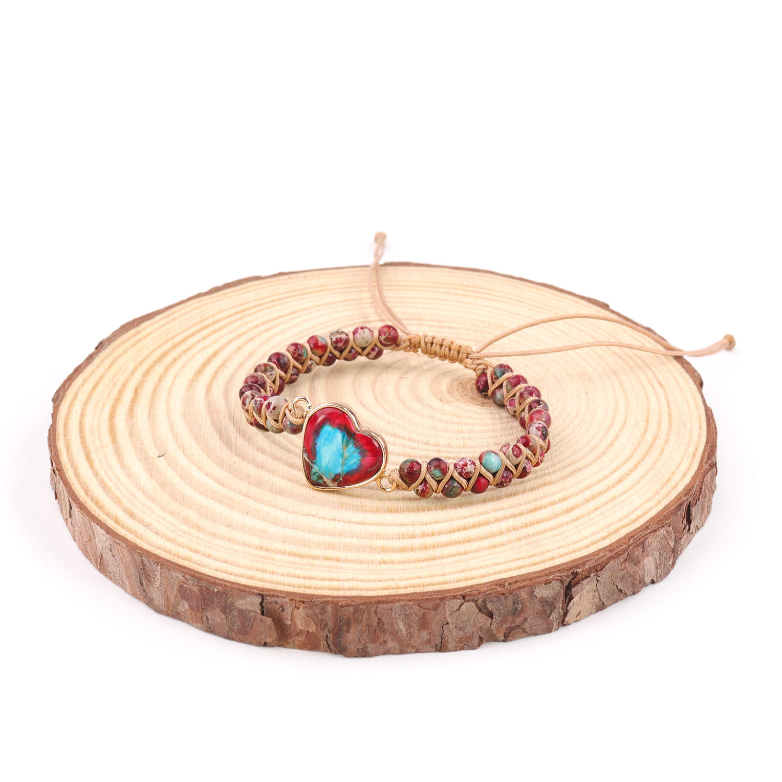 Ethnic Style Heart Shape Turquoise Rope Braid Bracelets display picture 2
