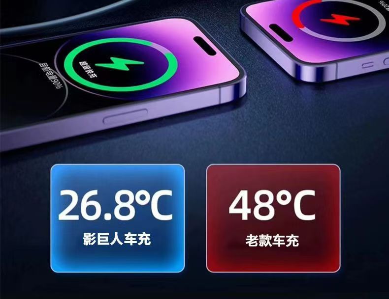 Car charger double fast charging belt line 120W high-power cigarette lighter adapter plug USB super fast charging flash charging