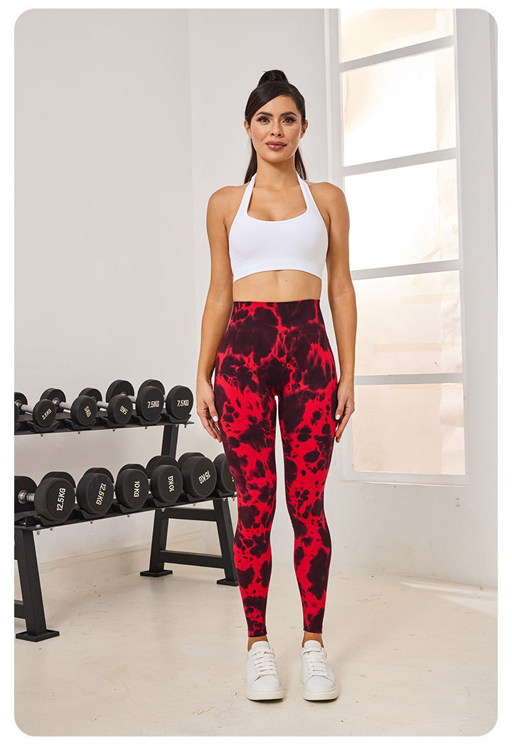 2024 Spot Darcspor New Fitness Pants Seamless Knitted Wolf Head Hand-Painted Trousers Leggings Yoga Pants For Women display picture 4
