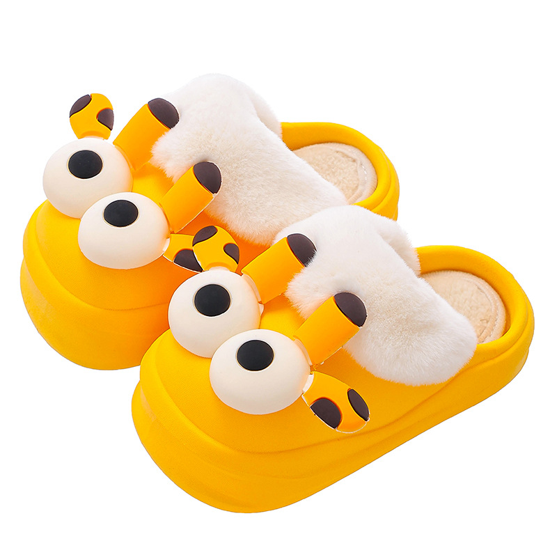 Zapatillas de algodón para niños de invierno, niños y niñas, zapatillas de algodón cálidas y impermeables para niños pequeños y medianos, bolsas de bebé en casa, zapatillas de algodón