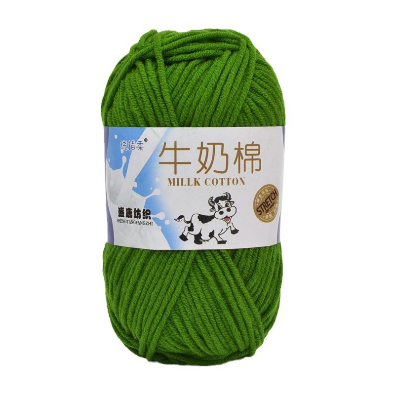 Grupo de lana de algodón de leche de 5 hebras de cinco hebras al por mayor de línea gruesa media ganchillo muñeca zapatos bufanda hecha a mano bricolaje paquete de material tejido