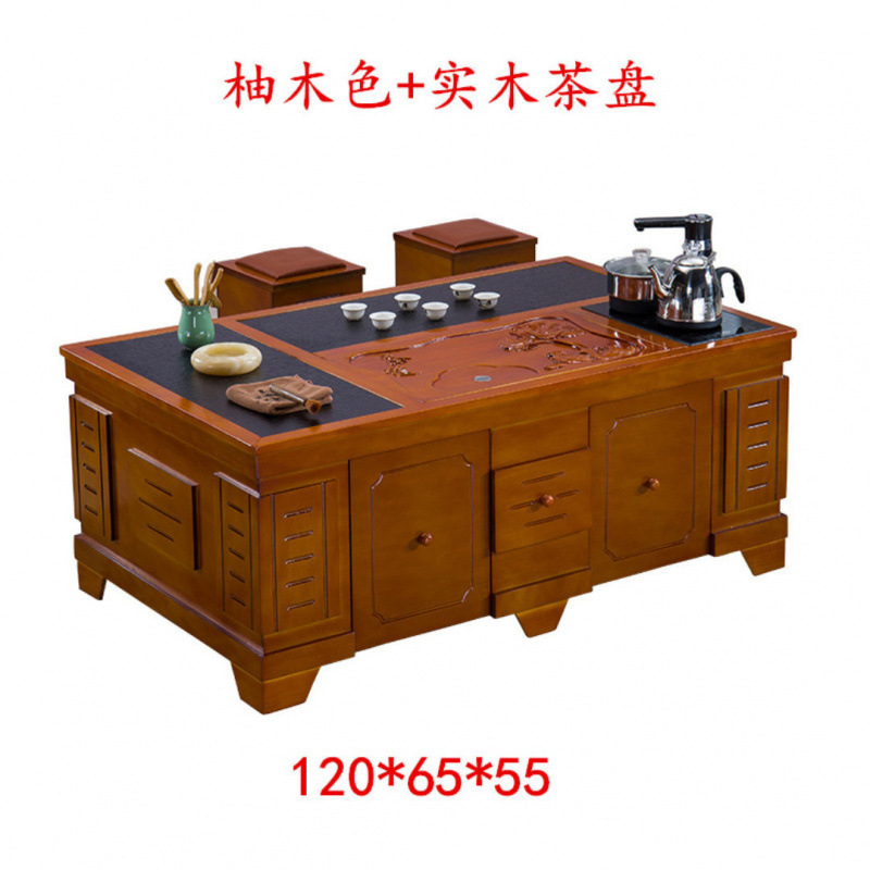 Mesa de té de kung fu con tetera de agua caliente, mesa de té de piedra caliente, conjunto integral de mesa de té, sala de estar, oficina doméstica, mesa de té