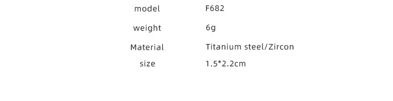 Elegant C Shape Titanium Steel Plating Zircon Earrings 1 Pair