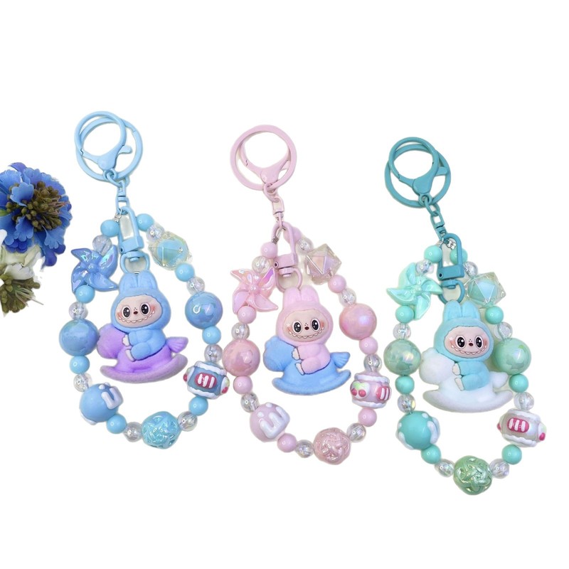 新しい植毛木製マラブブ人気のかわいい携帯電話チェーンキーホルダーバッグ人形ペンダントアクセサリー卸売|undefined
