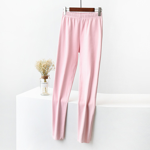 Two-Sided Fleece Warm Leggings for Women - Winter New Korean Style Fitted Slimming Solid Color Leggings for Inner Wear - Mini Nine-Foot Pencil Skirt