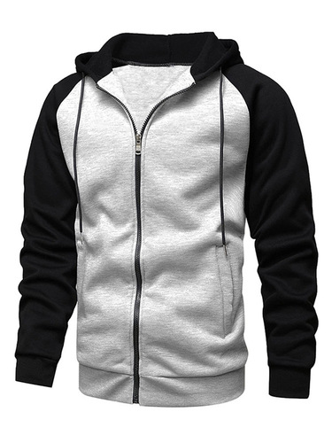Hooded Sweatshirt Plaid Fleece-lined Men's Zip-up Hooded Jacket Casual Top Spring Loose Fit Men's Clothing