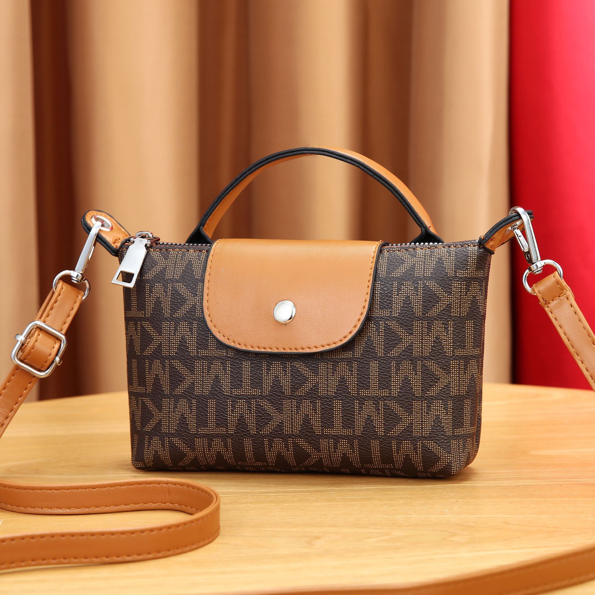 Bolso bandolera minibag transfronterizo 2024 nuevo bolso de mano de color de contraste de pu ladiesbags