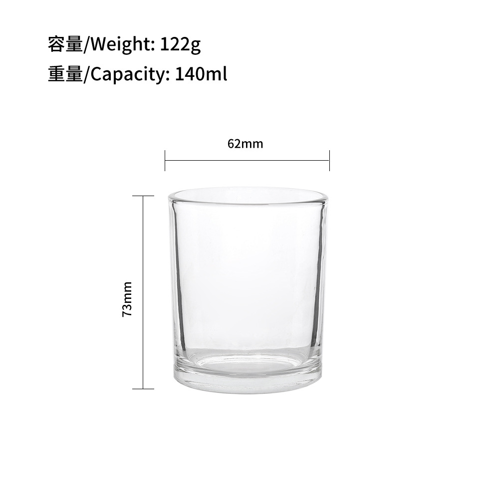 Hot sale Amazon de alta calidad vidrio transparente vela taza taza de frasco de frasco de frasco de frasco 80 90