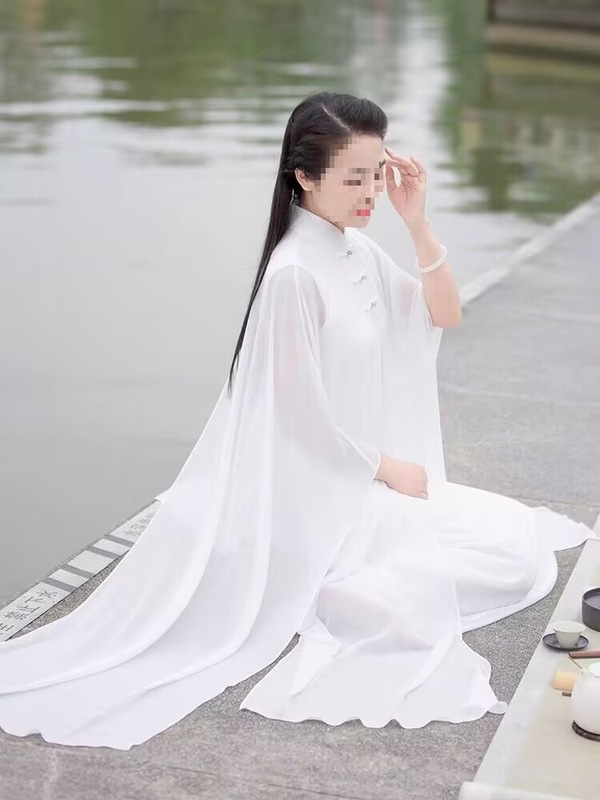 文学レトロ茶服女性の妖精禅ダンス服白ヨガヒーリング服瞑想瞑想服禅瞑想服|undefined