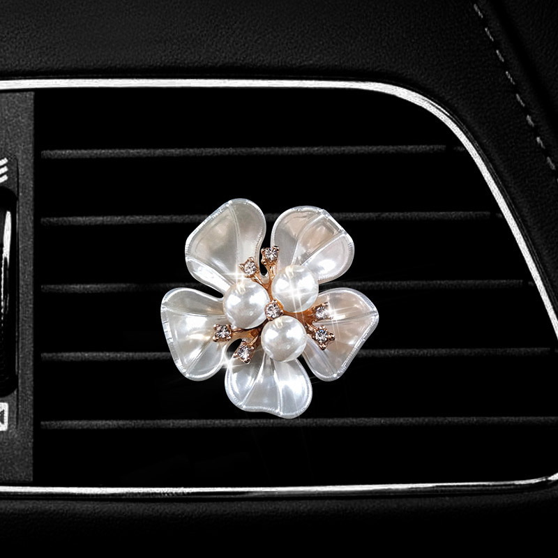 Flor de perla Salida de aire del coche Clip de aromaterapia Aire acondicionado del coche Salida de aire Clip de perfume Accesorios de coche Decoración