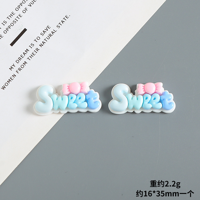 漫画グラデーションSweetアルファベット樹脂アクセサリーdiy手作りクリームゴム携帯ケースヘアクリップアクセサリーステッカー材料|undefined