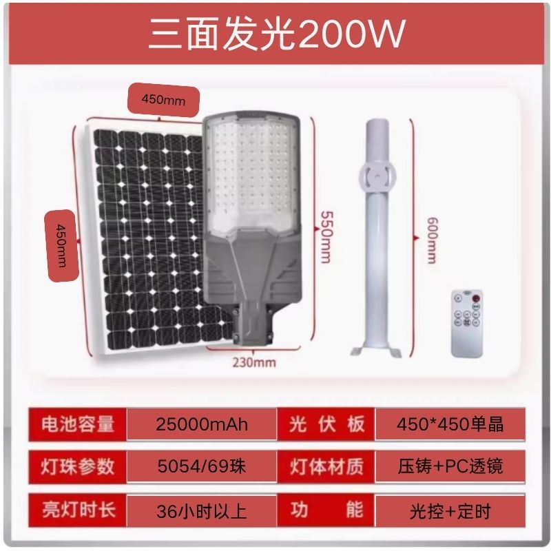 太阳能户外庭院灯2025新款家用防水照明灯超亮大功率农村强光路灯|undefined