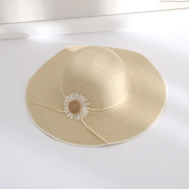 Sombrero de paja de las mujeres primavera y otoño ala grande sol protección sol sombrero verano Playa Sol sombrero playa viajes coreano pescador sombrero