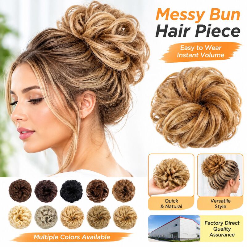 Wig for Women, Bun Hairstyle, High-Temperature Synthetic Hair, Curly Hair, Rubber Band, Hair Tie, Hairpiece, Hair Accessory, Long Straight Hair, Short Hair, Fluffy Wig for Women, Bun Hairstyle, High-Temperature Synthetic Hair, Curly Hair, Rubber Band, Hair Tie, Hairpiece, Hair Accessory, Long Straight Hair, Short Hair, Fluffy