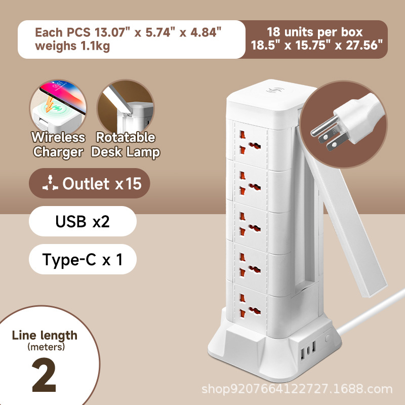 EE. UU. 3 pies-2 metros-5 capas/USB/cargador inalámbrico/luz nocturna