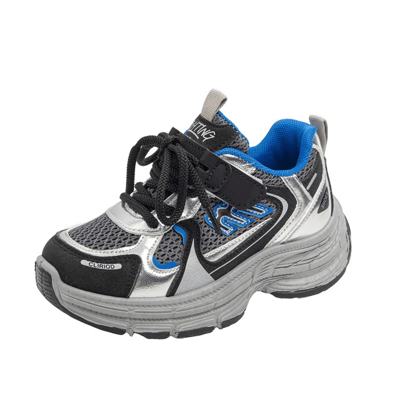 Zapatos de papá de moda para niñas 2025 otoño nuevo estilo ligero zapatos deportivos de suela gruesa zapatos casuales transpirables de todo fósforo