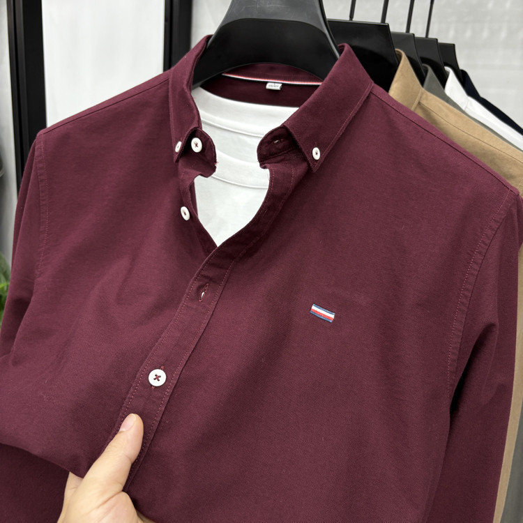 2025 Spring New Men's Long-Sleeved Shirts, Business Casual Fine Plaid Shirts, Export Middle-Aged Shirts 2025 Spring New Men's Long-Sleeved Shirts, Business Casual Fine Plaid Shirts, Export Middle-Aged Shirts