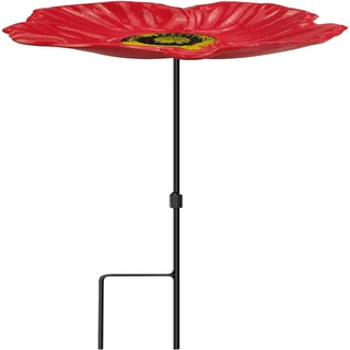 跨境新款 Handmade Metal Flower Garden Stake 花朵鸟类喂水器