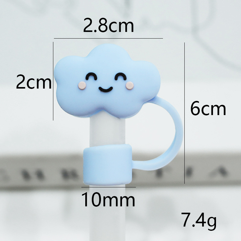 10mm食品級シリカゲルストローキャップ防塵ストロープラグかわいいストローキャップ立体アニメ防塵カバーストローカバー|undefined