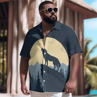 Cross-border independent station Amazon new European and American short-sleeved shirt digital printing plus size loose casual short-sleeved T-shirt