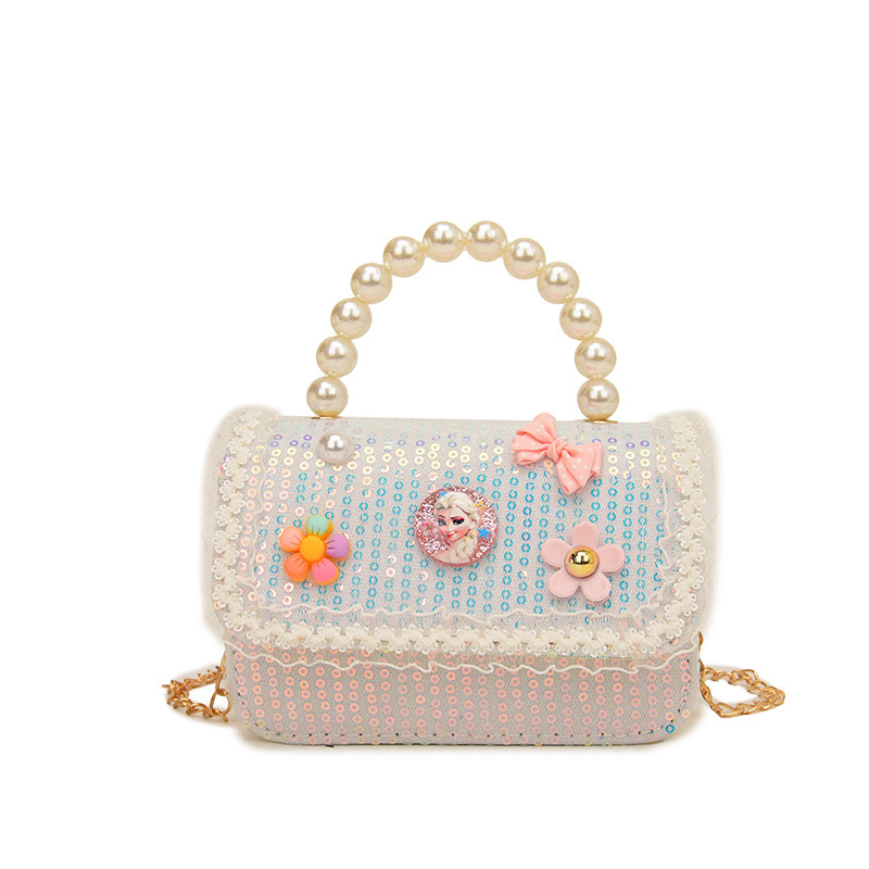 2025 nuevo lindo bolso de princesa de perlas portátil de moda versátil bolso de hombro bolso de cambio bolso de chicas coreanas