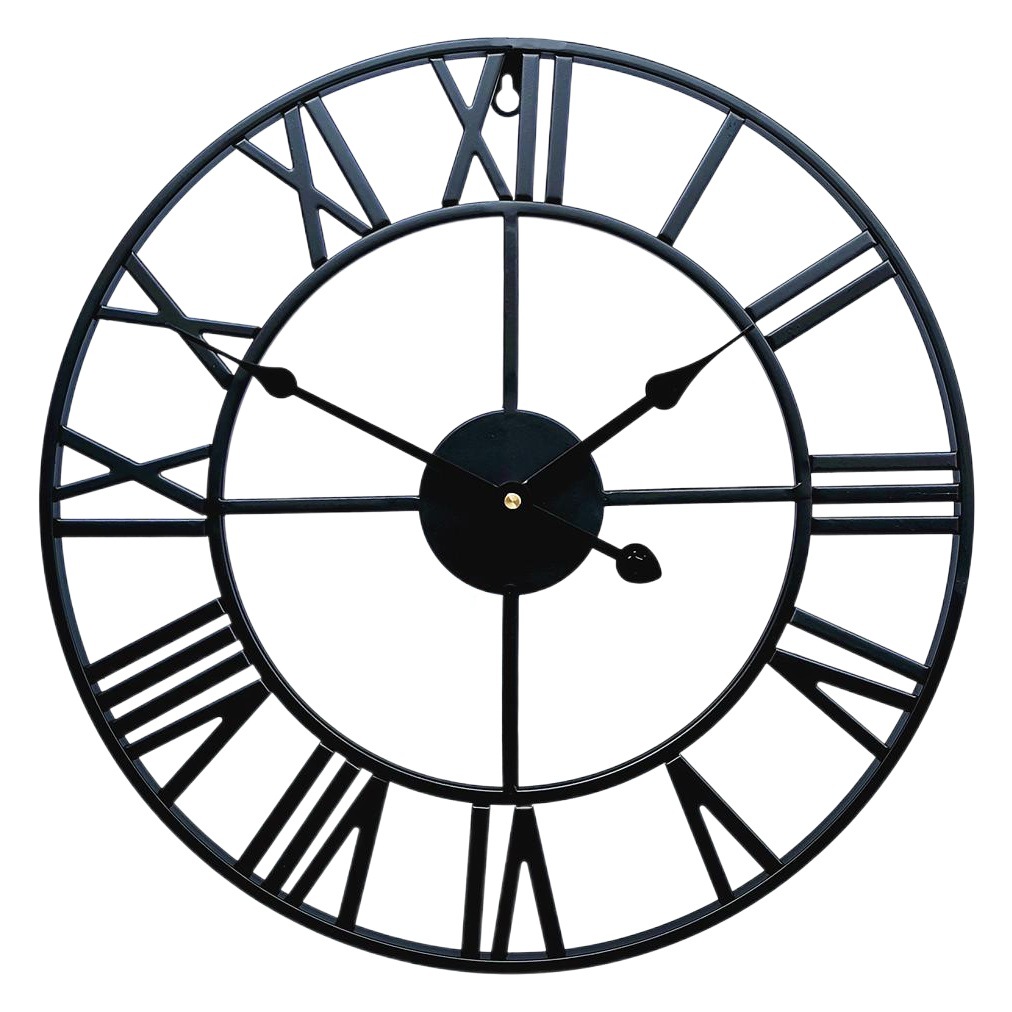 De estilo europeo de estilo americano retro creativo reloj de metal de hierro Reloj de pared romano sala de estar decoración reloj colgante de pared