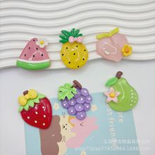 大卡夜光水果diy树脂配件手机壳钥匙扣洞洞鞋扣发夹发绳冰箱贴片