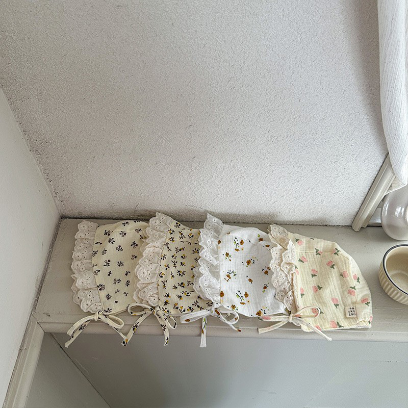 Sombrero de bebé de encaje francés vintage primavera princesa de encaje sombrero de corte para bebés pequeños sombrero solar