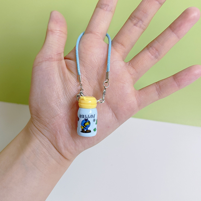 かわいい漫画の小さなケトル魔法瓶カップキーホルダー携帯電話バッグ小さなペンダントペンダント diy アクセサリージュエリー装飾|undefined