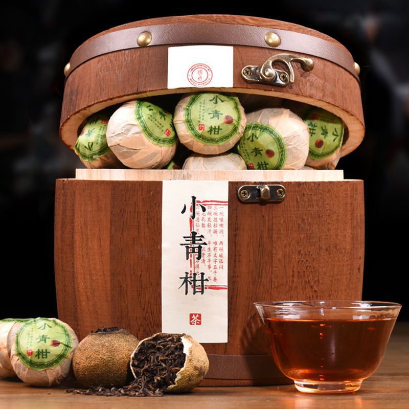 新会小青柑普洱茶叶陈皮宫廷柑普茶熟茶木桶礼盒装250克500克批发