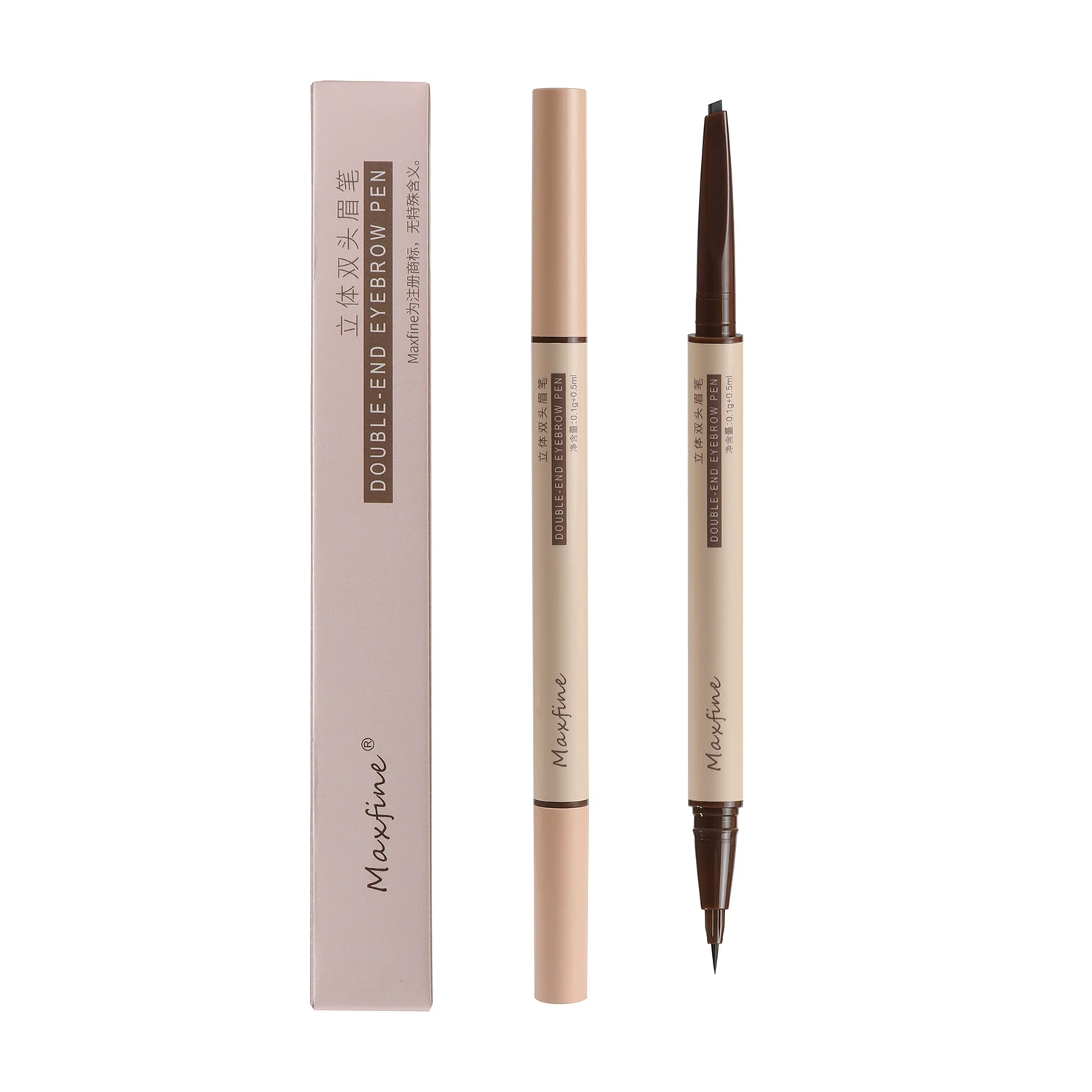 Double-sided triangular eyebrow pencil Maxfine, dual-tip liner & brow, 0.01 mm fine tip