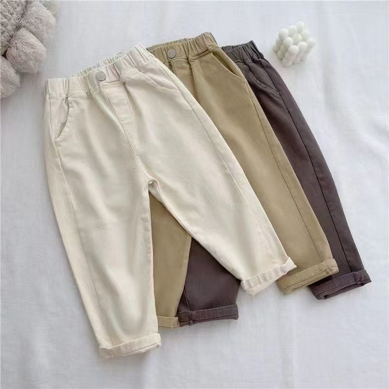 Klassische Kinder Stoffhose Aus Twill Baumwolle Für Schule Alltag_voghion.com