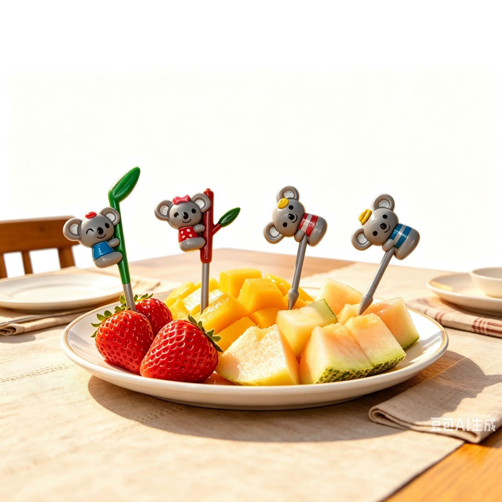 ¡Nuevo producto! Estilo japonés Espacio de los niños palo de fruta lindo viento no hace daño a la boca de seguridad de dibujos animados fruta tenedor traje image 13